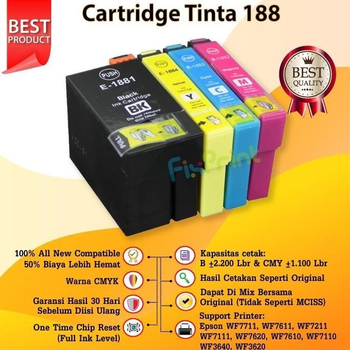 Cartridge Compatible Epson T188 WF-7711 WF-7611 WF-7211 WF-7111 SET