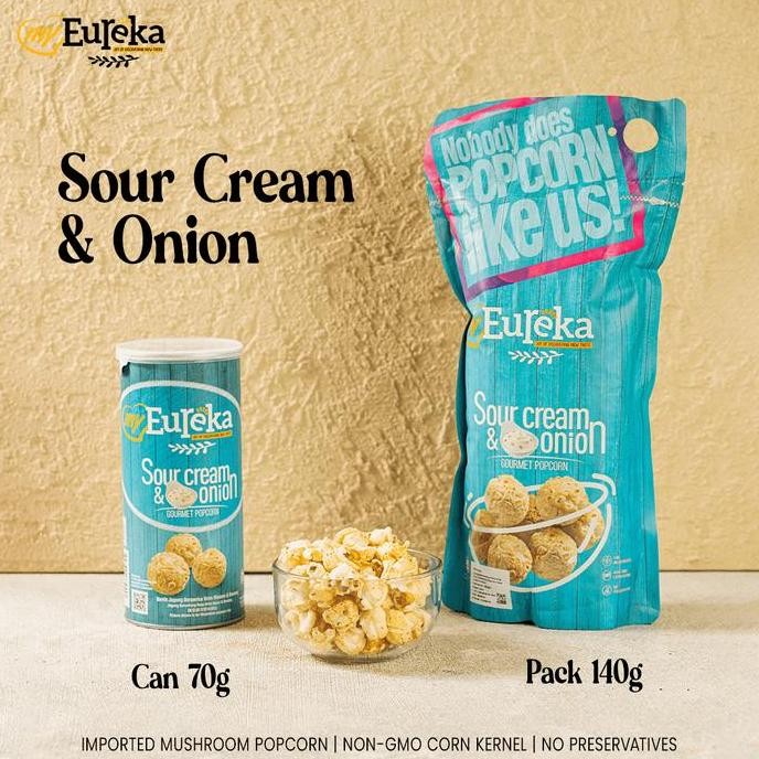 

Sale Eureka Popcorn Sour Cream & Onion Pack Pouch 140G | Snack Cemilan Impor