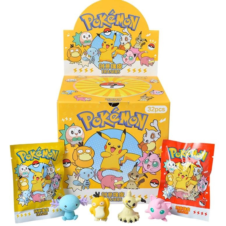 

Anime Pokemon Blind Box Eraser Kawaii Pikachu Action Figure Model Doll Student Stationery Toy For Children'S Gifts