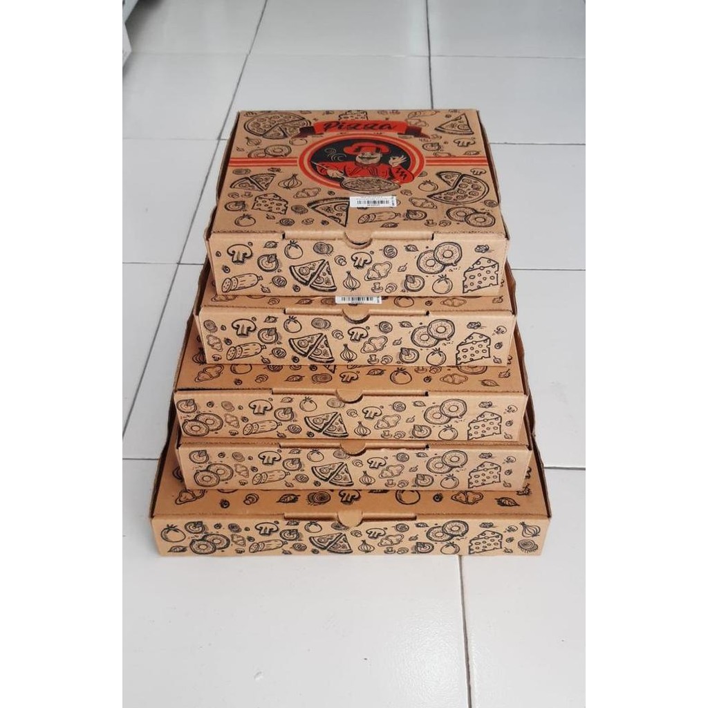 populer] DUS PIZZA EFLUTE CETAK MOTIF 20-30Cm isi 10pcs
