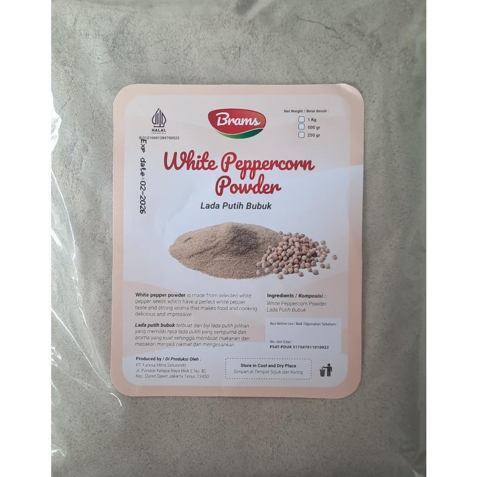 

Lada Putih Bubu Food Grade White Pepper Merica Bubu 1G