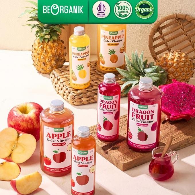 

PROMO BEORGANIK ALL VARIANT APPLE CIDER VINEGAR / PINEAPPLE / DRAGONFRUIT WITH THE MOTHER | CUKA APEL / CUKA NAGA / CUKA NANAS 100% HALAL ORGANIK