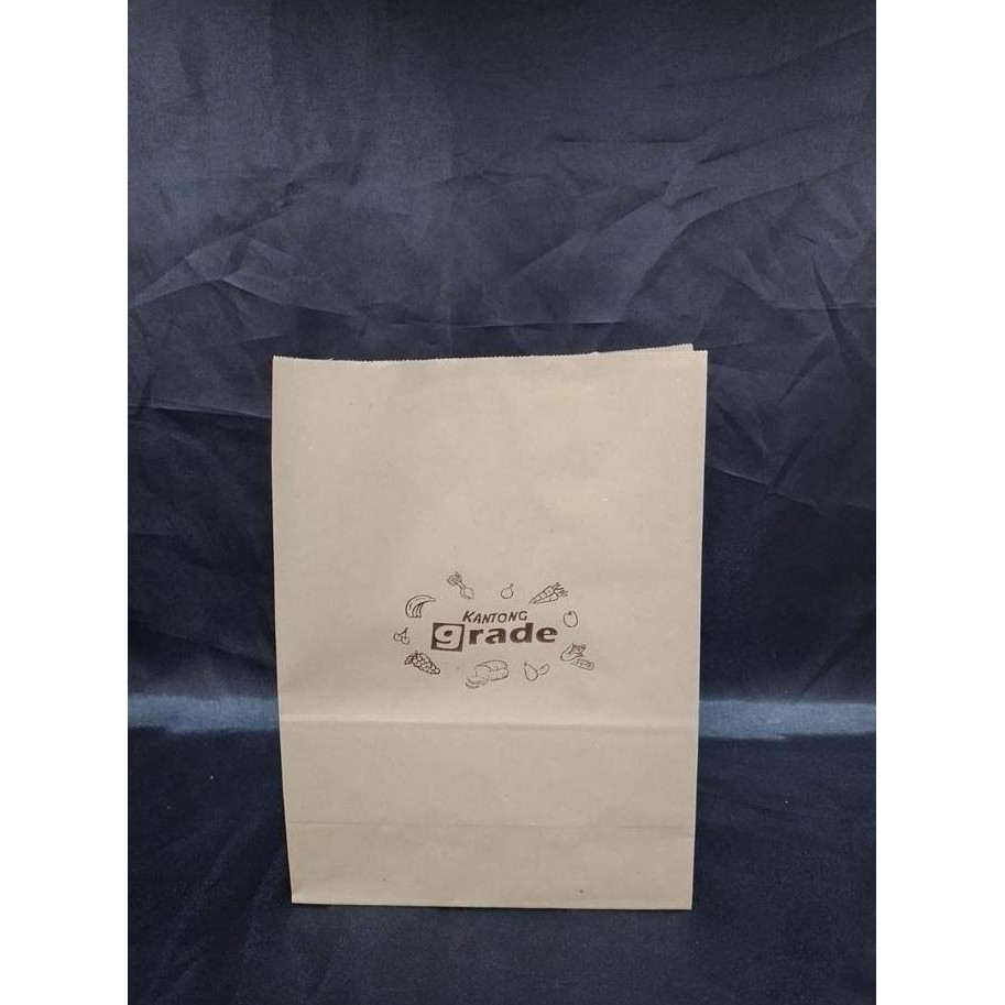 

cusss order] Paper Bag Brown/Coklat Polos Grocery Size S uk 18.5 x 9 x 25 cm Grade Isi 50 Pc