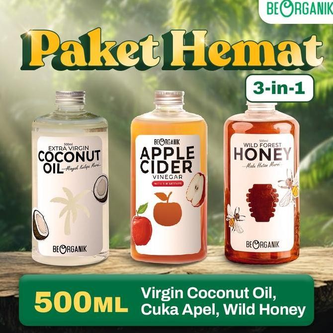 

PROMO BEORGANIK HEALTHY & ENERGY BOOST PACKAGE - VIRGIN COCONUT OIL, APPLE CIDER VINEGAR, WILD HONEY - 250ML/500ML BOTOL - CUKA APEL, MADU, VCO