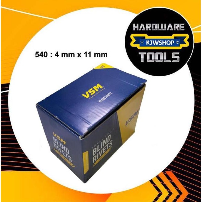 TERBARU - Paku Rivet 540 : 4mm x 11mm DOS isi 1000pcs Blind Rifet AP Dos Kuning 1 Dos 1000 pcs Murah