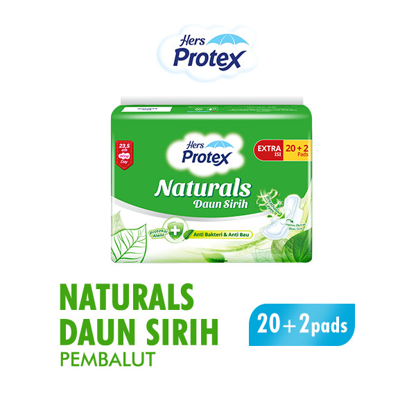Hers Protex Pembalut Wanita Naturals Daun Sirih Bag Isi 20 + 2 Pcs