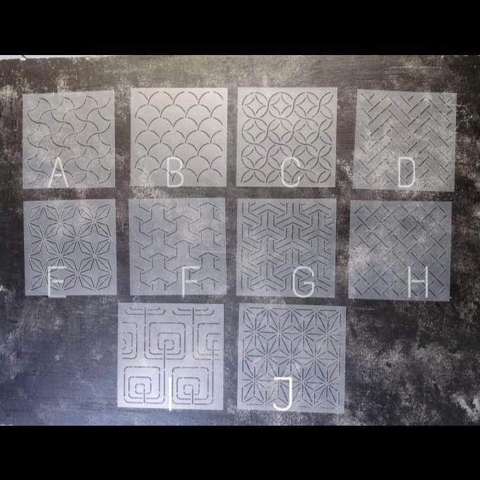 

Template Sulam Sashiko PatchworkQuilting 6 inchi