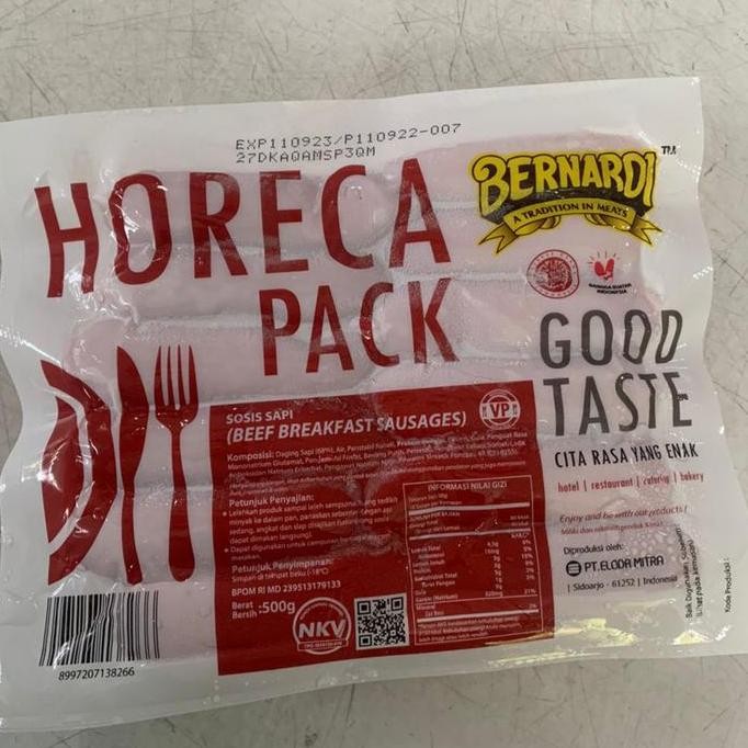

HIW Horeca Sosis Sapi VP 500 Gram