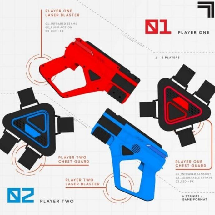 Miliki Sharper Imager Laser Tag 2 Player Laser Tag Gun Blaster & Vest Armor