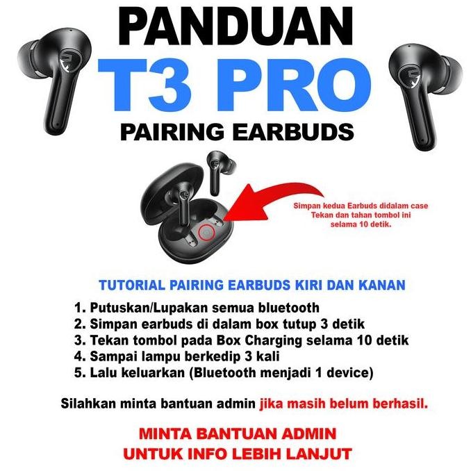 [Spare Part] Soundpeats T3 Pro | Charging Case Saja | Earbuds Saja | Original & Segel New Stok
