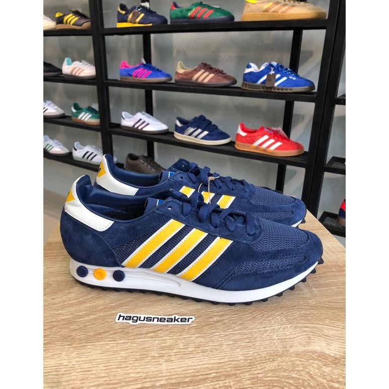 Ready Adidas La Trainer S [Blue/Yellow] #Id4632 Hagusneaker Garansi 100% Original
