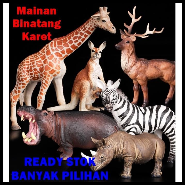 FIGURE HEWAN ANIMAL MODEL TOYS KOLEKSI MAINAN BINATANG KARET GAJAH MACAN BERUANG RUSA HARIMAU ZEBRA 
