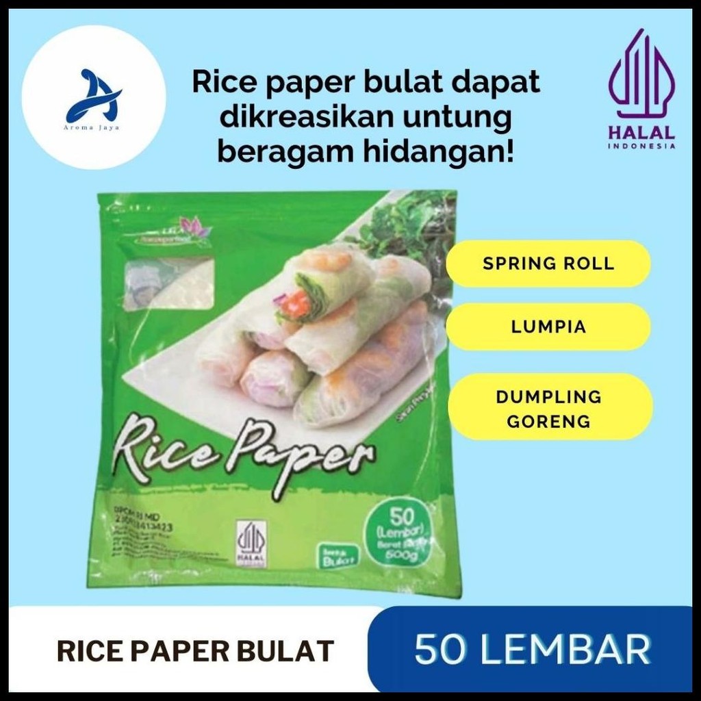 

RICE PAPER BULAT 500GR/ 50 LEMBAR/BANH TRANG HIGH QUALITY RICE PAPER / KULIT LUMPIA VIETNAM RICE PAPER (HALAL)/ RICE ROLL SPRING ROLL