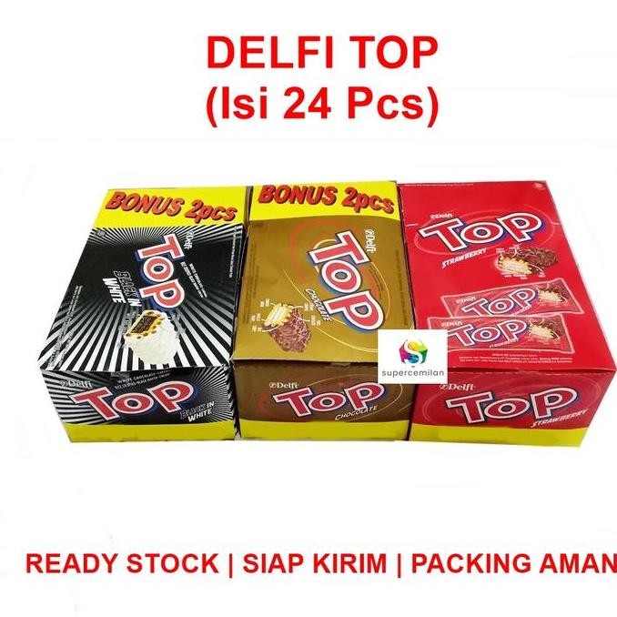 

HIW Delfi Top Cokelat ( Coklat / Strawberry / Black White) 1 Box ( 24 pcs