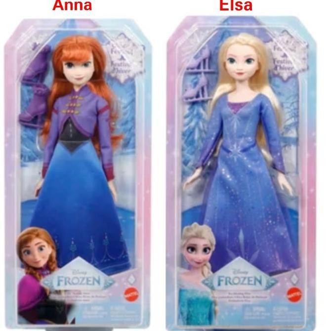 Boneka Disney Frozen Ice Skating Elsa or Anna Doll Winter Festival - Mainan Boneka Anak Perempuan