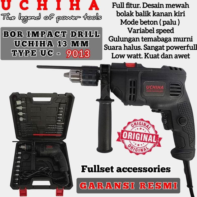 NEW Impact Drill Uchiha 13mm Mesin Bor Beton Besi Kayu Full Set Koper