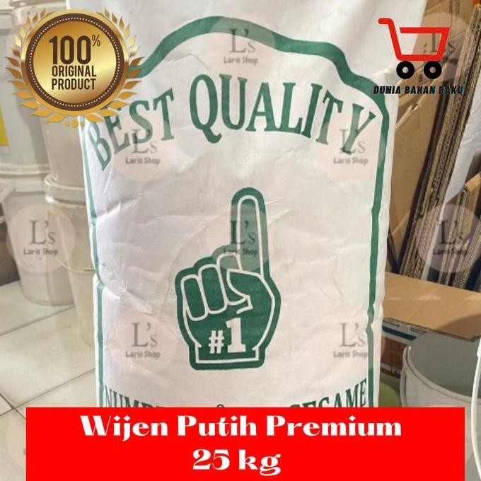 

Terlaris Wijen Putih / White Sesame Seeds 1 Karung / 25Kg Khusus Grab/Gojek