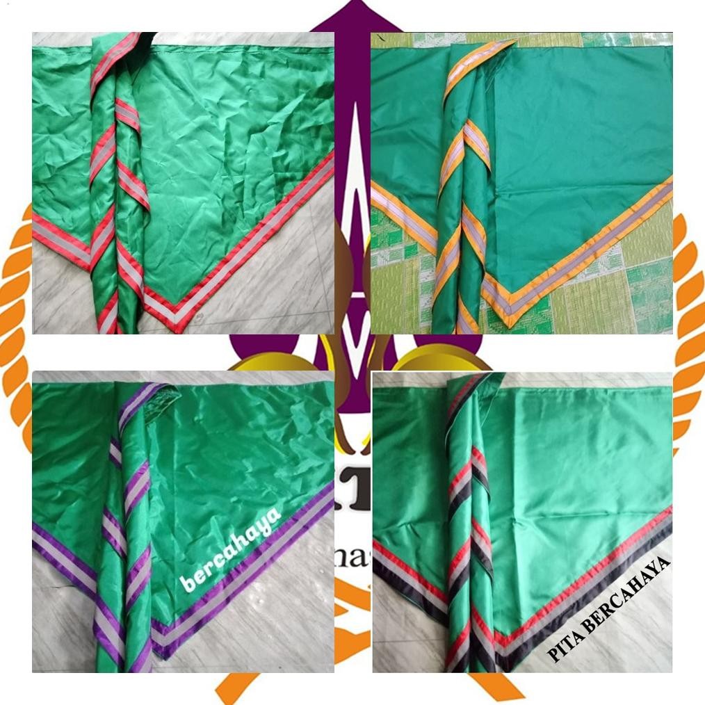 Premium Scarf Pramuka 2 Warna Pita Bercahaya Scraf Pramuka Scarft Slayer Sleyer Pramuka Hijau Pita B