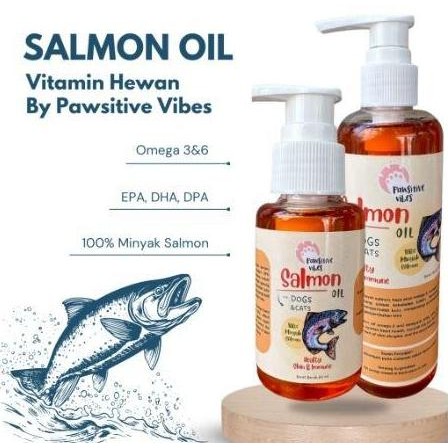 Terlaris Minyak Salmon Kucing Anjing - Salmon Oil Vitamin - Minyak Ikan Salmon Untuk Kucing Anjing -