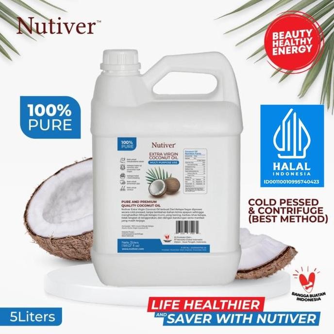 

NEW!!! NUTIVER VCO 5 LITER | EVCO EXTRA VIRGIN COCONUT OIL | MINYAK KELAPA