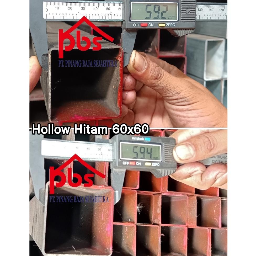 NEW [KARGO] BESI HOLLOW HITAM 6cm (60x60) x 6 meter Tebal 1.7mm 2.0mm / HOLO KOTAK