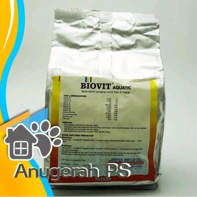 Terlaris Biovit Aquatic Sanbe Vitamin Untuk Ikan Dosis Tinggi 500 Gram