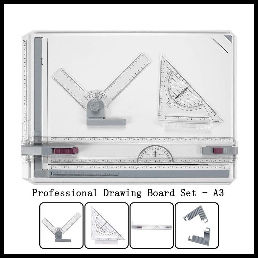 

A3 PROFESSIONAL DRAWING BOARD TABLE TOP ARCHITECTS TECHNICAL DESIGN DRAFTING PARALLEL RULER