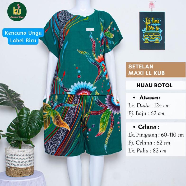 Ready Baby Doll Kencana Ungu Stellan Celana Kulot Pendek Ukuran Jumbo Ld 124 Cm / Label Biru Baju Ti