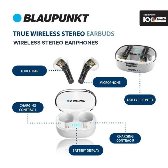 Blaupunkt Tws True Wireless Earbuds Headset Earphone Lite One Bat1001W Bluetooth 5.0 Ipx4 Waterproof
