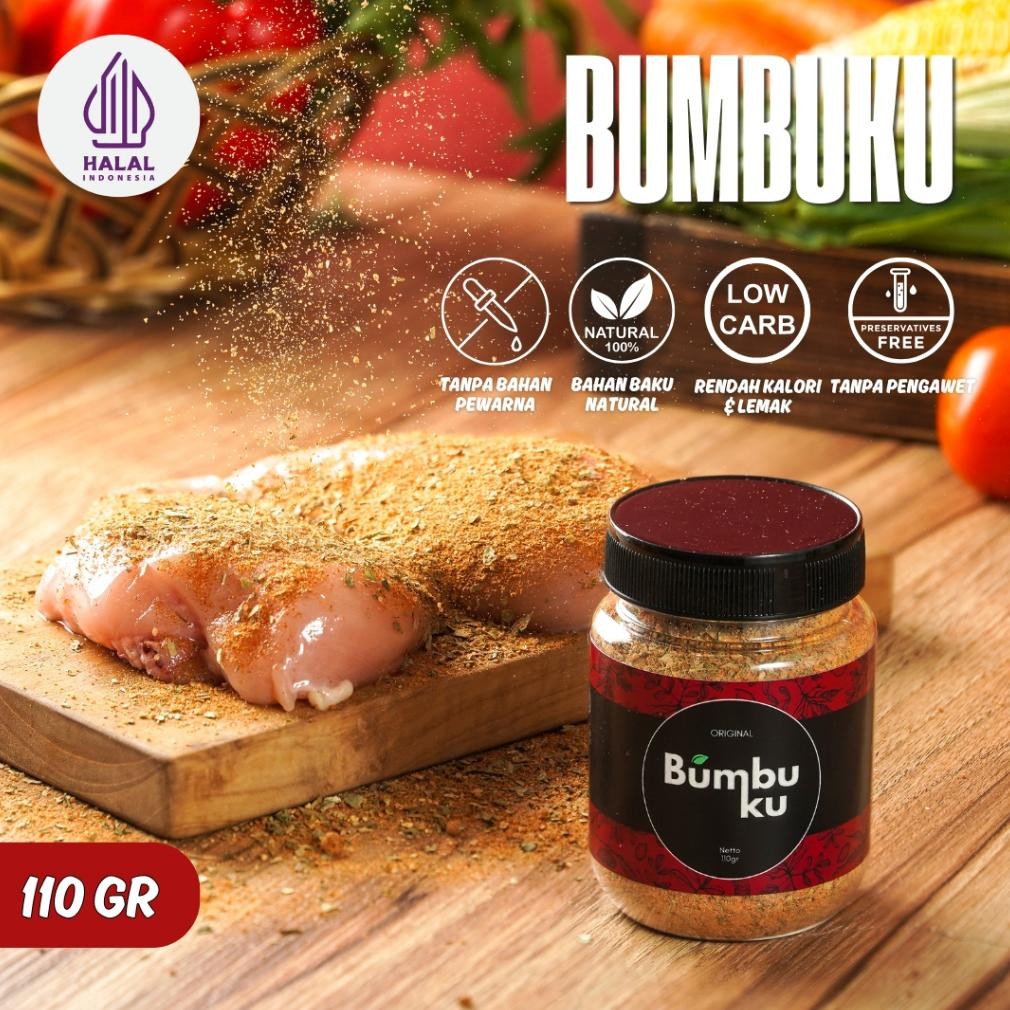 

Bumbu Dry Rub Untuk Marinasi Segala Jenis Makanan Rendah Kalori Rasa dari BUMBUKU [ORIGINAL], 110gr nUg