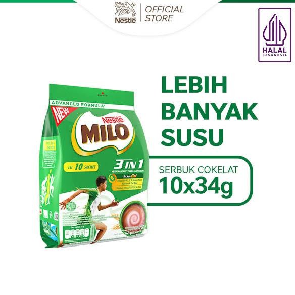 

Milo 3in1 Activ-Go Minuman Serbuk Cokelat dengan Malt Polybag 34g x 10 nUg