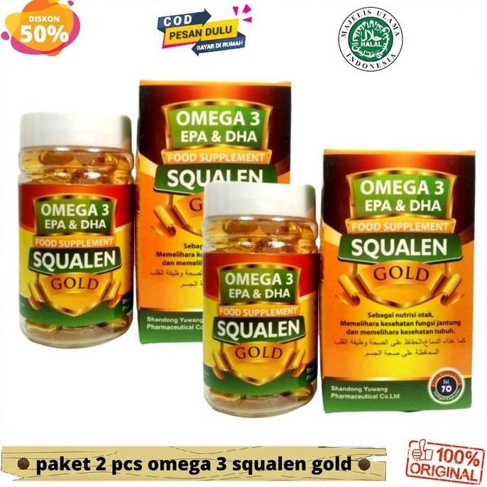 

Terlaris New Paket 2 Botol Omega 3 Squalen Gold Aljazira Minyak Ikan Plus Fish Oil Vitamin Otak Anak 70 Kapsul