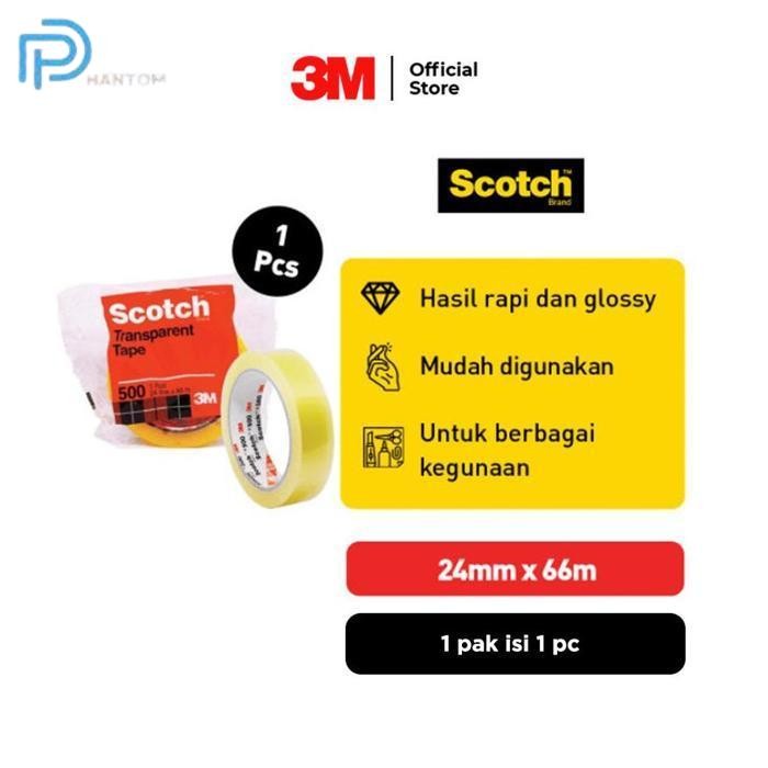 

BARU KTMSTORE SCOTCH 3M SELOTIP ISOLASI LAKBAN BENING KECIL 500L TRANSPARAN 24MMX66M