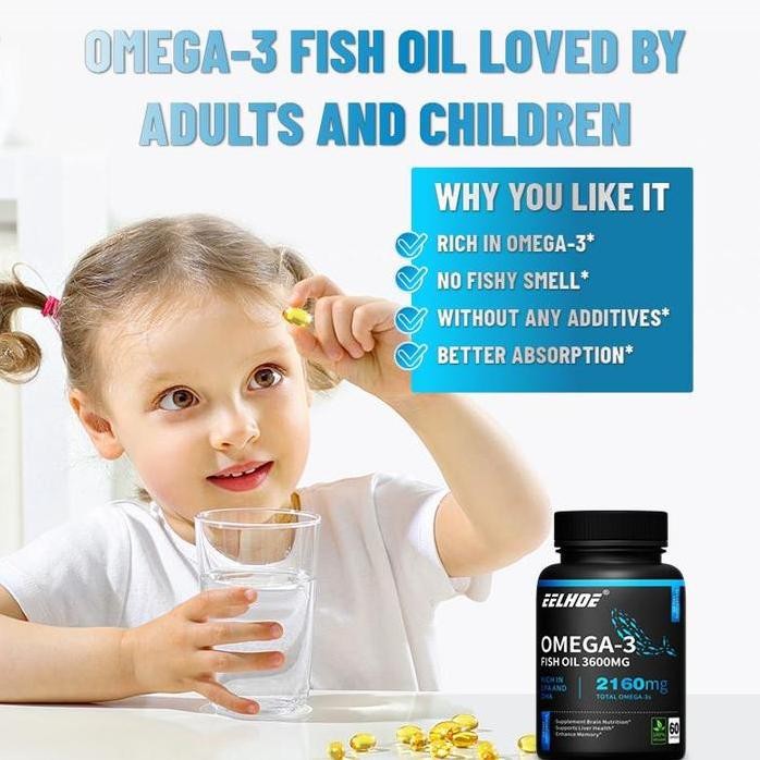

Terlaris Minyak Ikan Omega-3 Fish Oil 1000Mg,Vitamin Otak & Jantung Sehat, Meningkatkan Daya Ingat & Imunitas