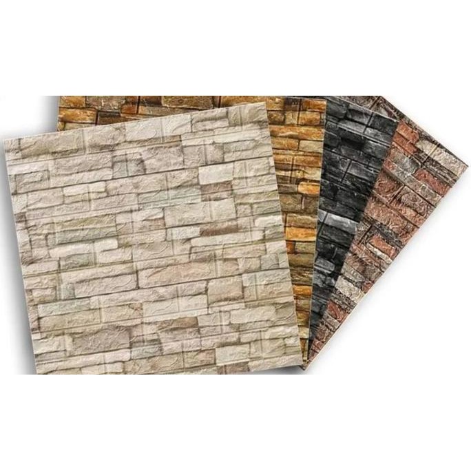 (Expert) Wallpaper Dinding 3D/Wallfoam Motif Batu Alam
