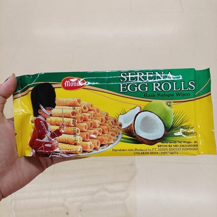 

Terlaris Monde Serena Egg Rolls Rasa Kelapa Wijen 60Gr | Kue Kelapa | Egg Rolls