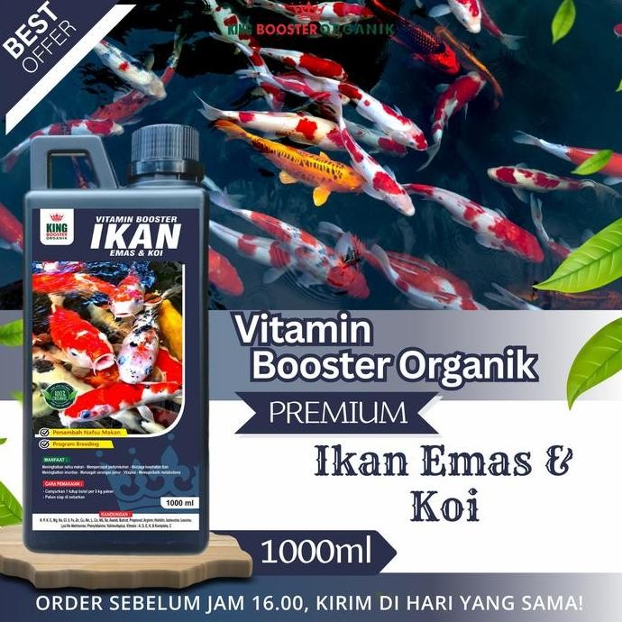 Terlaris Vitamin Ternak Probiotik Booster Pelet Pakan Ikan Emas & Koi Blitar Louhan Arwana Mas Koki 