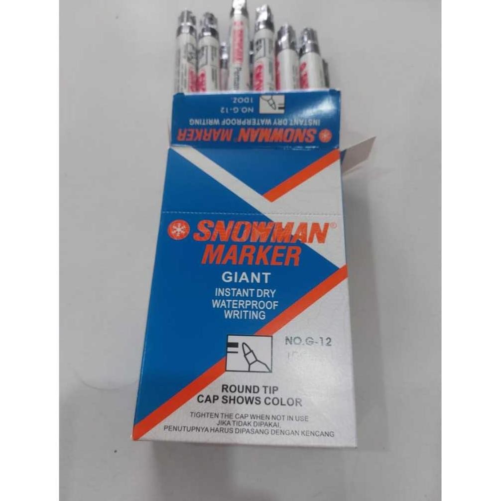

RB Spidol Snowman PERMANENT G-12 Warna Hitam Isi 12pcs (1lusin)