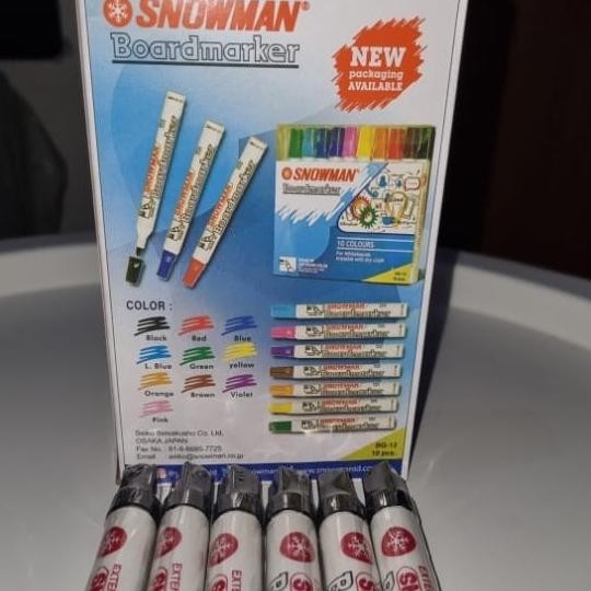 

RB Spidol Whiteboard Snowman BG 12 HITAM ( ISI 12 PCS )