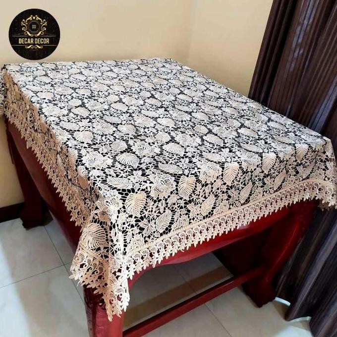 Promo Taplak Meja Makan Bordir Mewah Cantik - Taplak Shabby 6 Kursi