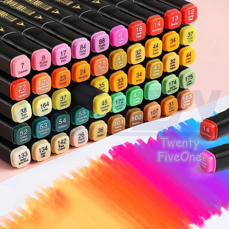 

RB Touch 60/80/120/168 Warna Marker Sketsa Spidol Umum General Marker Set Animation Markers Pena Berujung Ganda RD