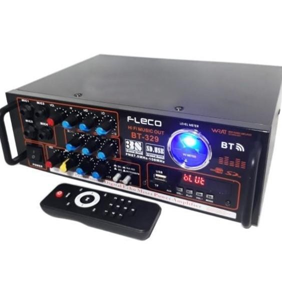 Amplifier Bluetooth Fleco Bt-329//Ampli Karaoke - New Stok