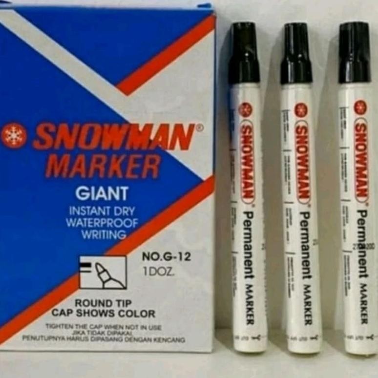 

RB Spidol Snowman permanent hitam G-12 isi 12 pcs