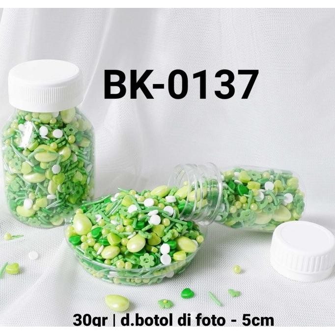 

langsung order saja] BK-0137 Sprinkles sprinkle sprinkel 30 gram hati bunga hijau