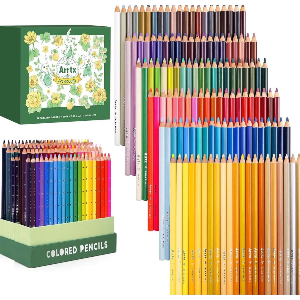 

Arrtx Color Pencil, 72/126 Colored Pencils Soft Core High-Lightfastness Rich Pigments Drawing Pencils For Coloring Sketching
