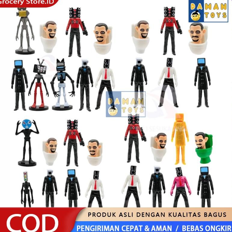 ''Terlaris" 9Pcs/Set Mainan Skibidi Toilet Siren Head Figure Pajangan / Mainan Anak Skibidi Toilet,C