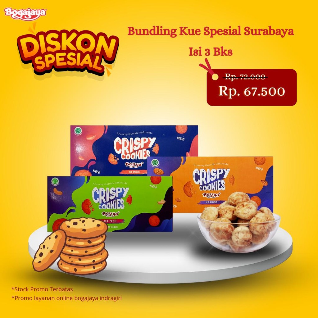 

NEW PRODUCT PAKET KUE SPESIAL ISI 3 BKS / OLEH OLEH KHAS SURABAYA PREMIUM <PROMO> NATURES TOUCH.