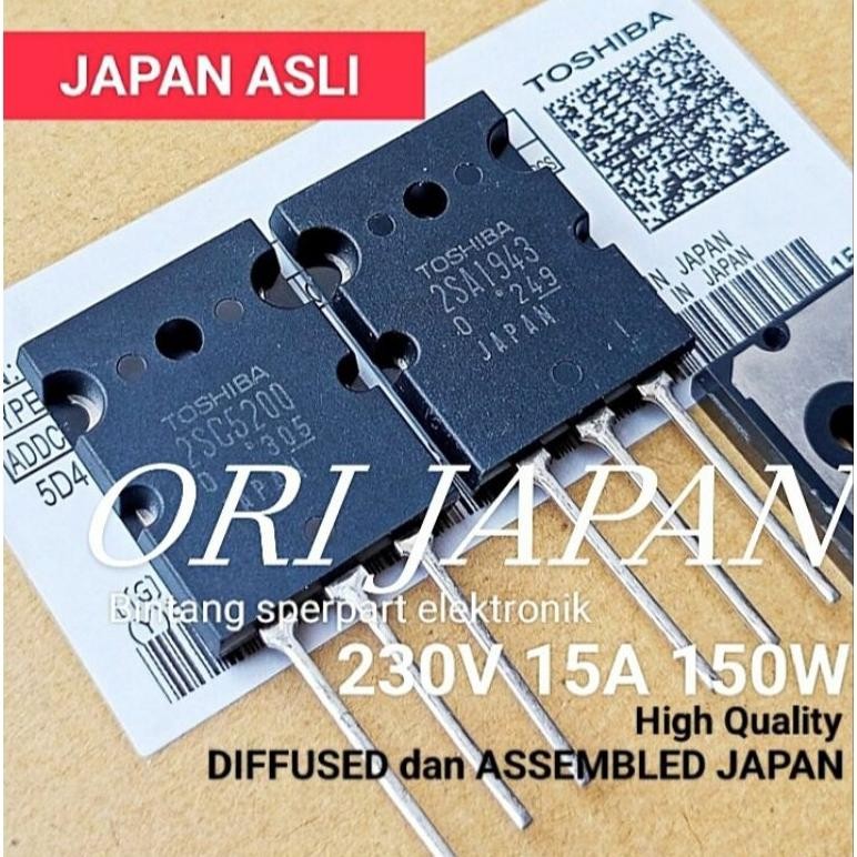 HJK TOSHIBA 2SA1943 2SC5200 ASLI JAPAN (SATU SET) TRANSISTOR 2SA1943 TRANSISTOR 2SC5200 TOSHIBA A194
