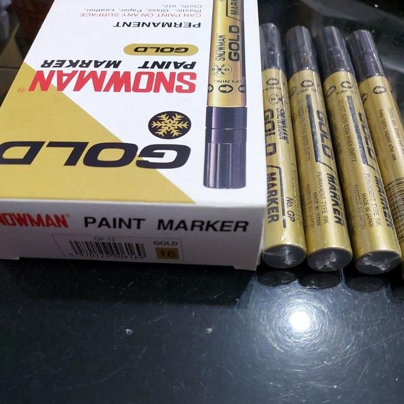 

RB spidol snowman paint marker GP-12 gold/emas( tertera harga 3 pcs)