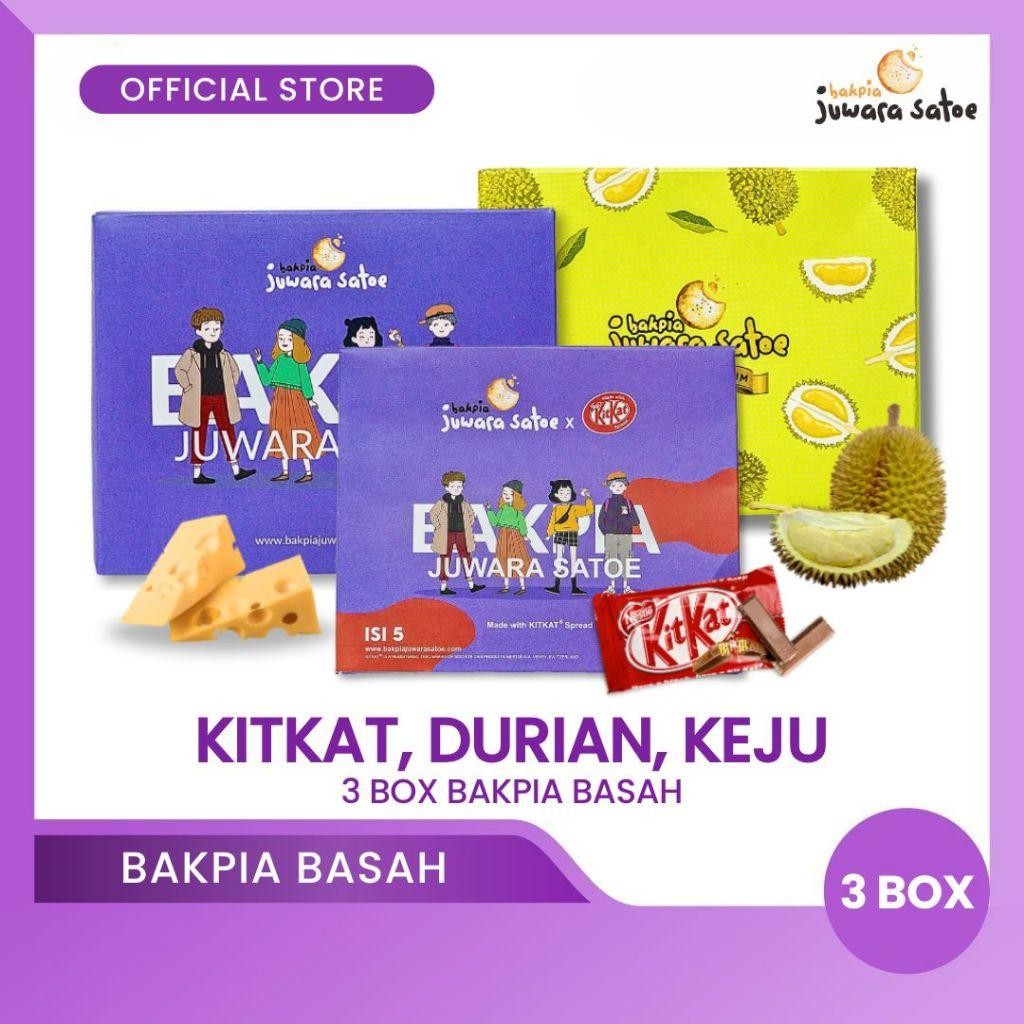 

NEW PRODUCT BAKPIA JUWARA SATOE [ 3 BOX ] PAKET BAKPIA BASAH KITKAT (KITKAT, KEJU, DURIAN) - OLEH OLEH KHAS JOGJA NATURES TOUCH.
